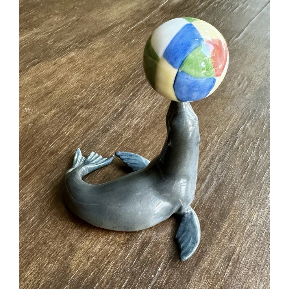 Royal Copenhagen Mini Collection Sea Lion with Ball Figurine 202 Circus 1st Qlty - Picture 2 of 11